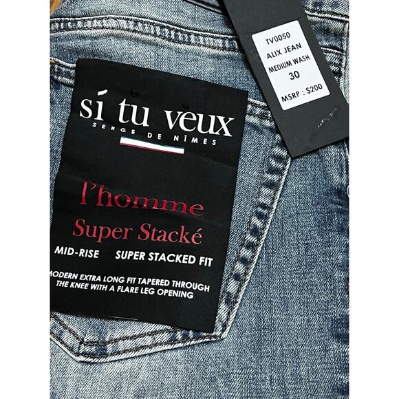 Si Tu Veux Alix Jean Medium Wash Size 30 New - Picture 4 of 5